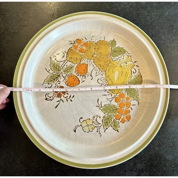 Vintage Stoneware Harvest Collection Valley Fruits‎ Platter made in Japan 12 In. - Picture 7 of 7